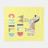 Couverture Polaire Enfant sauvage Cheval Scandinave Baby Jaune (Devant (Horizontal))