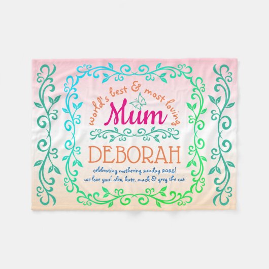 Couverture Polaire Enfantement du logo botanique de la meilleure (Devant (Horizontal))