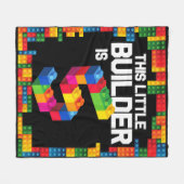 Couverture Polaire Enfants 5 ans Blocs Bâtiment Anniversaire Brique 5 (Devant (Horizontal))
