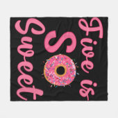 Couverture Polaire Enfants 5e Donut Anniversaire fête 5 ans Sweet (Devant (Horizontal))