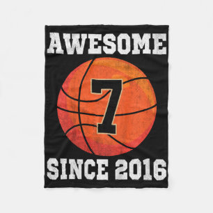 Couverture Polaire Enfants 7e anniversaire Bysketbyll Lover 7 ans Vin