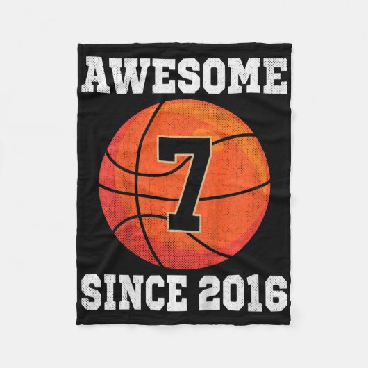 Couverture Polaire Enfants 7e anniversaire Bysketbyll Lover 7 ans Vin (Devant)