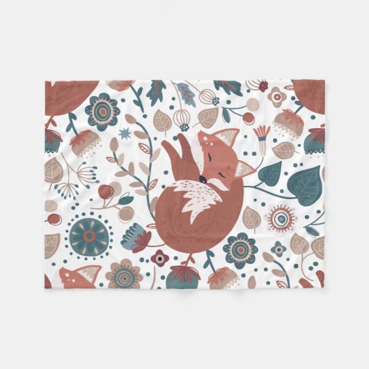Couverture Polaire Enfants Boho Style Fox Fleece Blanket (Devant (Horizontal))