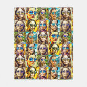 Couverture Polaire Enfants cool en lunettes de soleil AI Art (Devant)