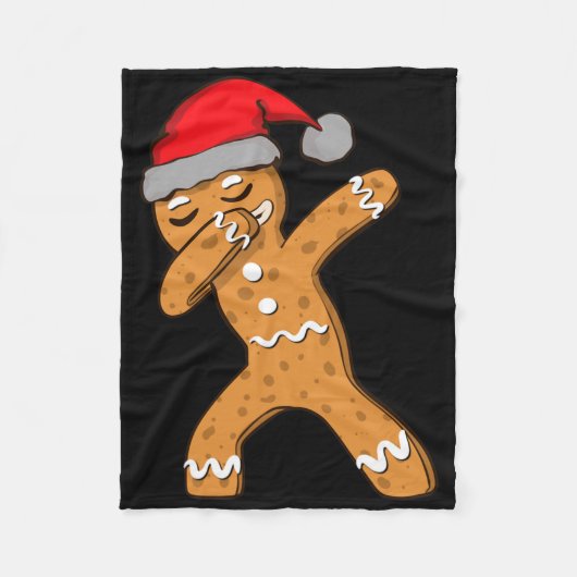 Couverture Polaire Enfants Dabbing Dab Gingerbread Homme Noël Filles (Devant)