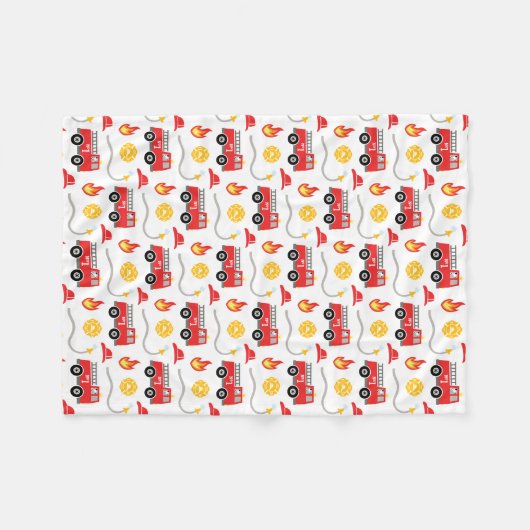 Couverture Polaire Enfants de camion-feu (Devant (Horizontal))