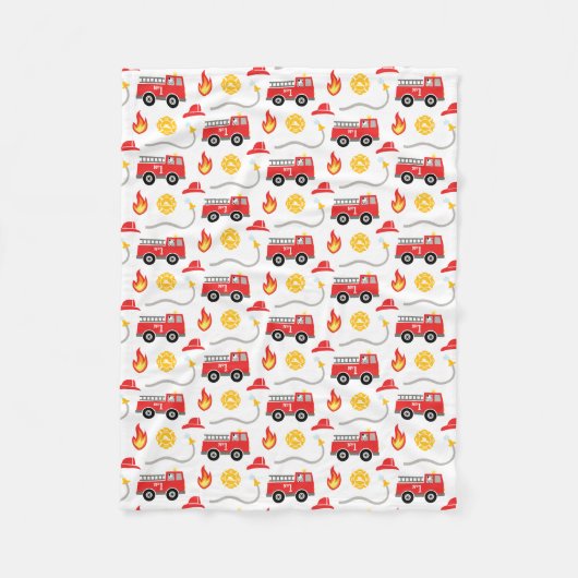 Couverture Polaire Enfants de camion-feu (Devant)