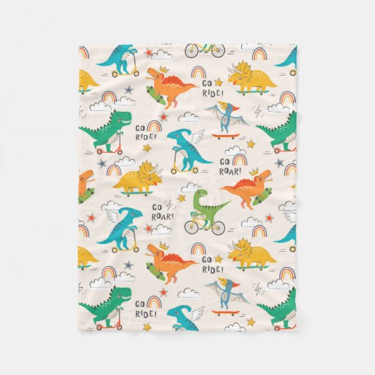 Couverture Polaire Enfants Dinosaur Motif voyageur (Devant)