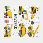 Couverture Polaire Enfants garçons de construction Nom personnalisé (Devant (Horizontal))