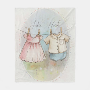 Couverture Polaire Enfants jumeaux vintages garçon et fille