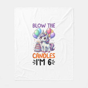 Couverture Polaire Enfants licorne 6ème fête d'anniversaire garçon 6