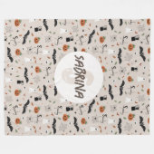 Couverture Polaire Enfants mignons Éffrayant Halloween Monogramme d'a (Devant (Horizontal))