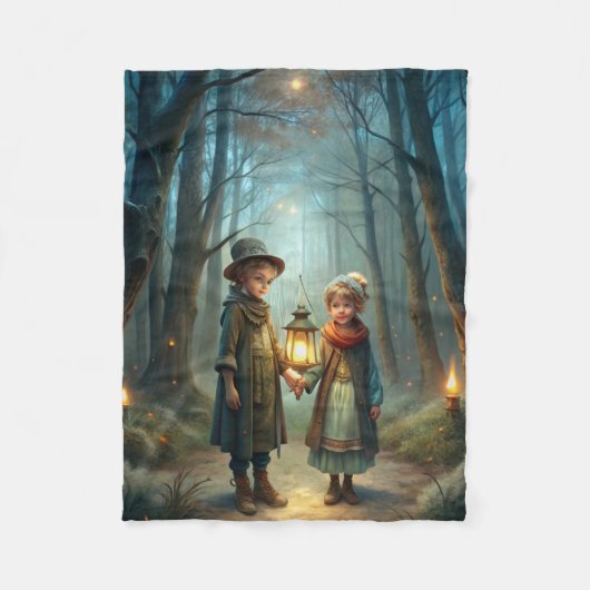 Couverture Polaire Enfants mignons en hiver (Devant)