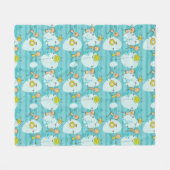 Couverture Polaire Enfants mignons jouant sur le motif de plage (Devant (Horizontal))