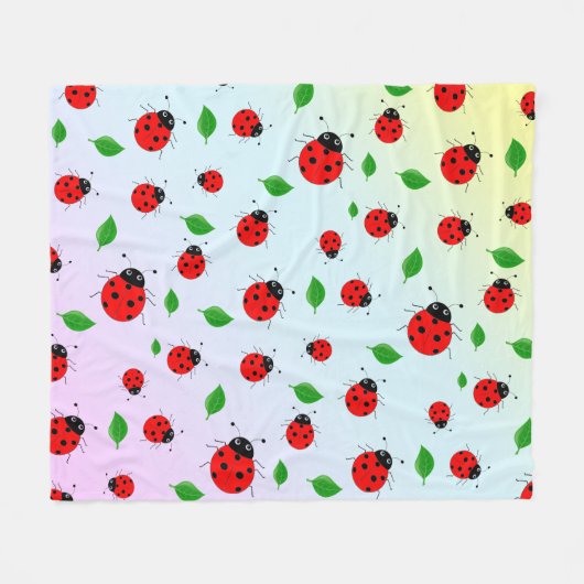 Couverture Polaire Enfants mignons Red Ladybug Polka dot Spring Motif (Devant (Horizontal))
