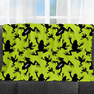 Couverture Polaire Enfants Motifs de grenouille verte et noire