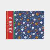 Couverture Polaire Enfants Personnalisé Red Multi Sports Fleece Jeu (Devant (Horizontal))