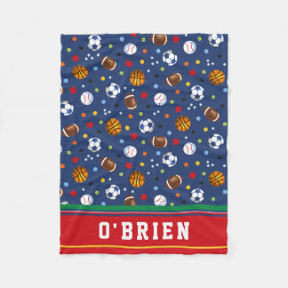 Couverture Polaire Enfants Personnalisé Red Multi Sports Fleece Jeu