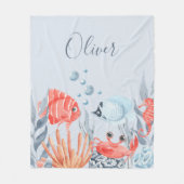 Couverture Polaire Enfants Personnalisés Sous La Mer (Devant)