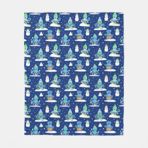 Couverture Polaire Enfants Pieuvre Sports d'hiver Animal Drôle 