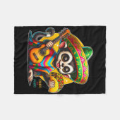 Couverture Polaire Enfants Singe Mexicain Avec Sombrero Et Poncho Cin (Devant (Horizontal))