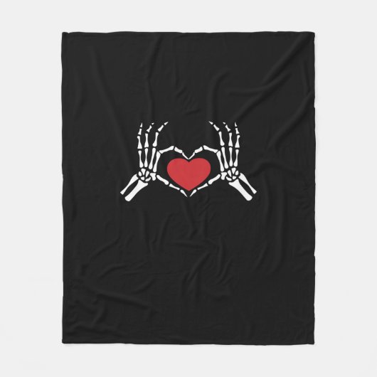 Couverture Polaire Enfants Skeleton Coeur main Valentines Jour Classe (Devant)