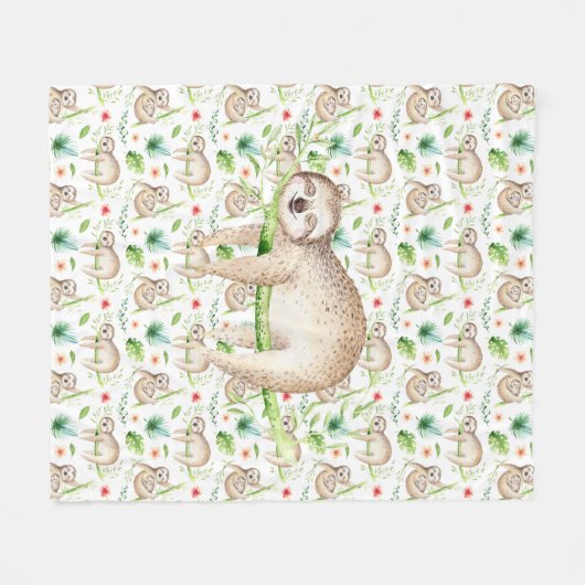 Couverture Polaire Enfants Sleepy Time Sloth (Devant (Horizontal))