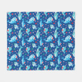 Couverture Polaire Enfants sous la mer Noël requin Narwhal (Devant (Horizontal))