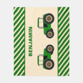 Couverture Polaire Enfants verts de tracteur de ferme (Devant)