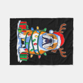 Couverture Polaire English Bulldog Dog Tree Christmas Lights Funny Xm (Devant (Horizontal))