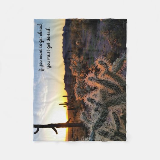 Couverture Polaire Énonciation inspirée de cactus de coucher du (Devant)