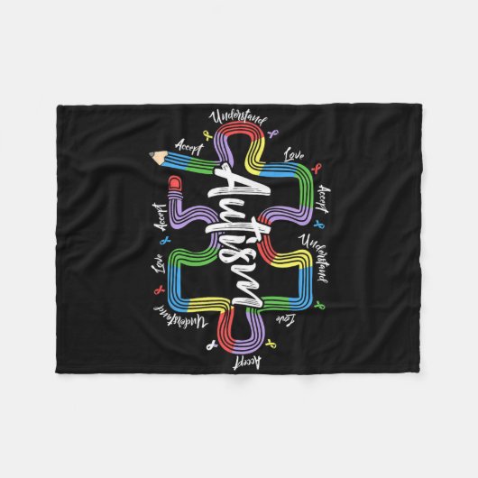 Couverture Polaire Enseignant Autisme Accepter Comprendre (Devant (Horizontal))