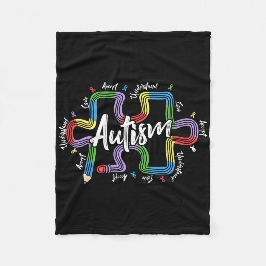 Couverture Polaire Enseignant Autisme Accepter Comprendre (Devant)