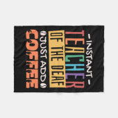Couverture Polaire Enseignant Des Sourds Ajoutez Juste Du Café (Devant (Horizontal))