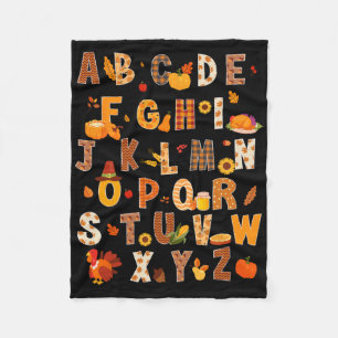 Couverture Polaire Enseignant Enfants Alphabet Turquie Citrouille Aut