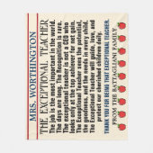 Couverture Polaire ENSEIGNANT EXCEPTIONNEL Merci (Devant)