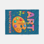 Couverture Polaire Enseignant - L'art est mon superwer professeur d'a (Devant (Horizontal))