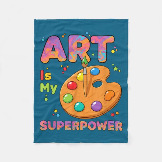Couverture Polaire Enseignant - L'art est mon superwer professeur d'a (Devant)