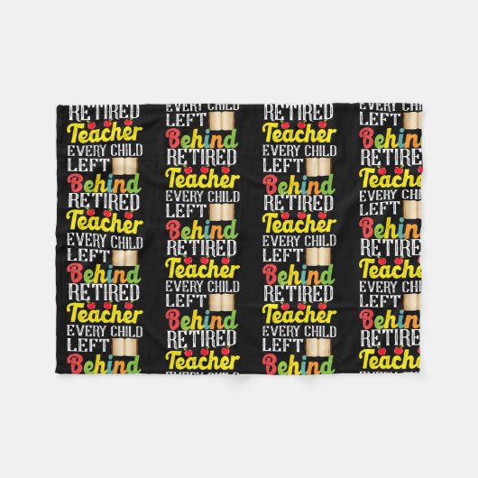 Couverture Polaire Enseignant Retraité Chaque Enfant Laissé Derrière (Devant (Horizontal))