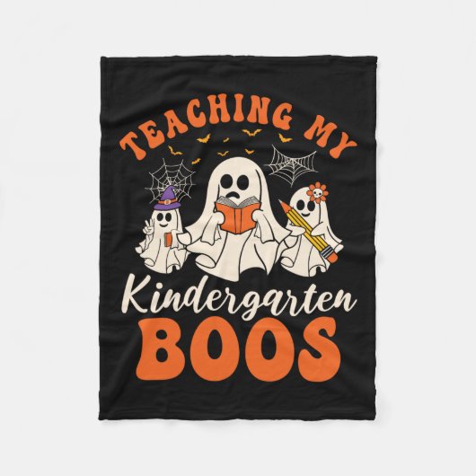 Couverture Polaire Enseigner Ma Maternelle Boos Retro Ghost Hallowee (Devant)