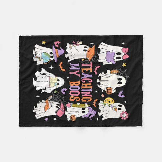 Couverture Polaire Enseigner Mes Boos Enseignant Cute Ghost Enseignan (Devant (Horizontal))