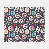 Couverture Polaire Ensemble de crânes. Motif sans couture avec concep (Devant (Horizontal))