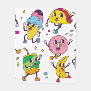 Couverture Polaire Ensemble de nourriture et de boisson dans le style