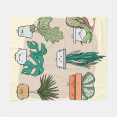 Couverture Polaire Ensemble de plantes de maison mignons dans des pot (Devant (Horizontal))