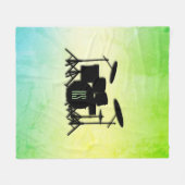 Couverture Polaire Ensemble de tambour monogramme vert (Devant (Horizontal))