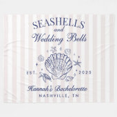 Couverture Polaire Enterrement de vie de jeune fille Coquillages Rose (Devant (Horizontal))