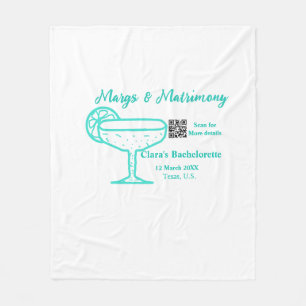 Couverture Polaire enterrement de vie de jeune fille Turquoise Margs
