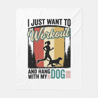 Couverture Polaire Entraînement avec mon chien Design de t-shirt vint