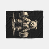 Couverture Polaire Entraînement Ours Deadlifter Funny Gym Tee Lifting (Devant (Horizontal))