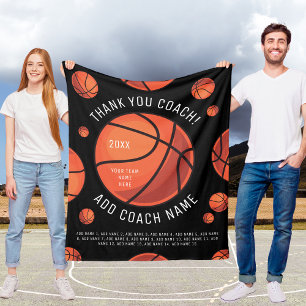 Couverture Polaire Entraîneur de basket-ball Merci Ajouter les noms d